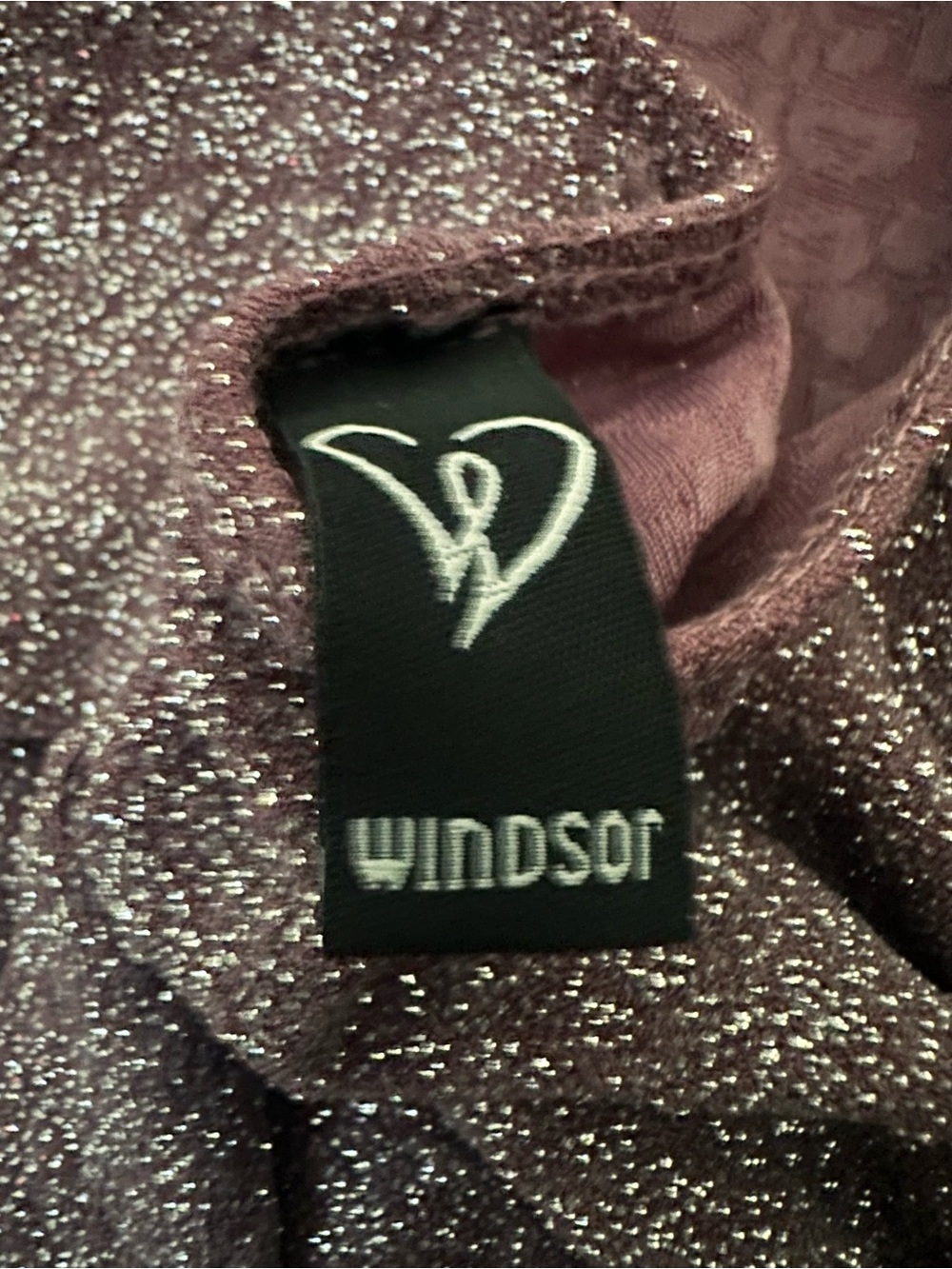 Windsor Mauve Sparkle Mini Dress with V-Neck - Picture 3 of 5